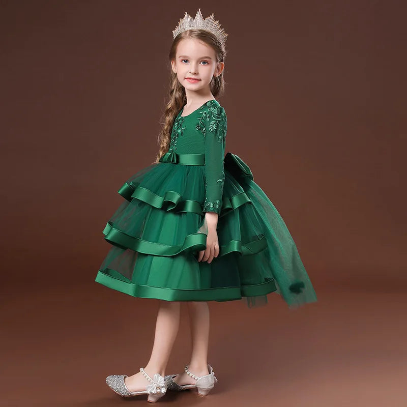 Emmerson Tiered Special Occasion Dress - Satin and Tulle Elegance