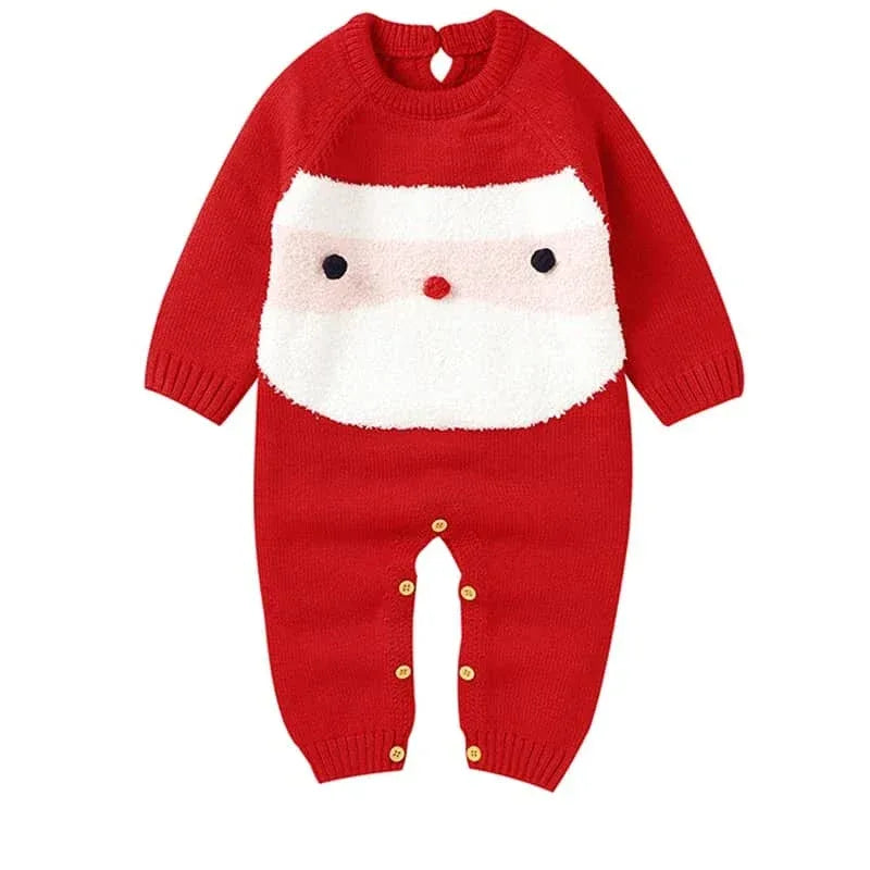 Cozy "Santa's Coming!" Christmas Baby Knit Rompers for Boys & Girls, Sizes 3M to 3T - The Palm Beach Baby