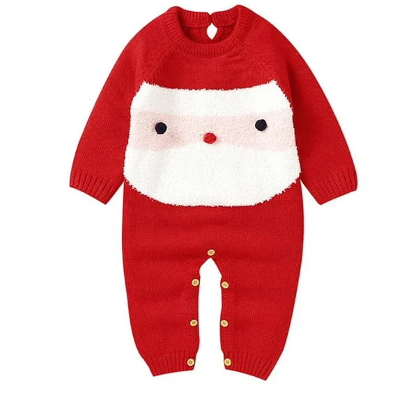 Cozy "Santa's Coming!" Christmas Baby Knit Rompers for Boys & Girls, Sizes 3M to 3T - The Palm Beach Baby