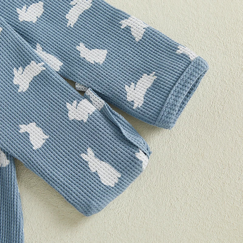 "Bunny Honey" Blue 2 PC Romper Set