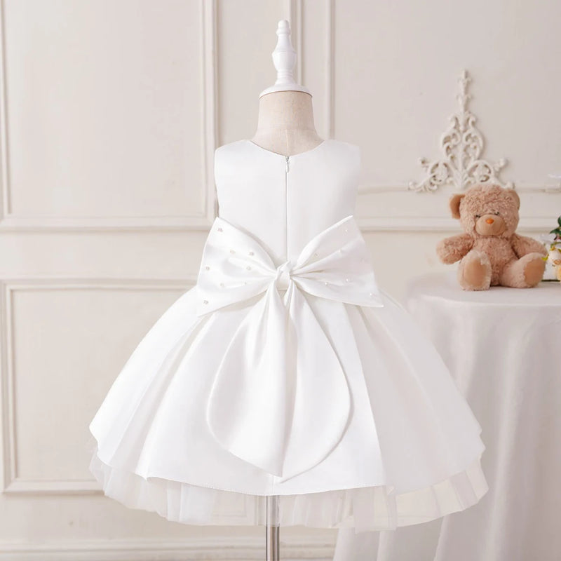 "Emery" Elegant Beaded White Occasion Dress