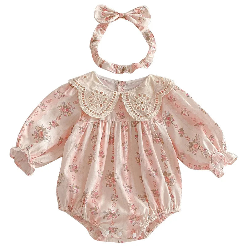 "Emma" Palm Beach Pink Sibling Lace Florals - Dress or Romper