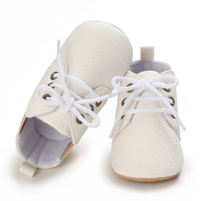 Retro-Baby Faux Leather Rubber Soled Lace-ups  - 8 Colors