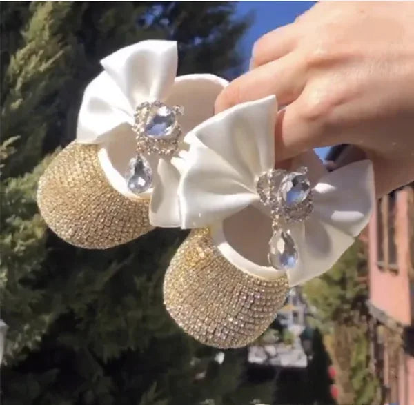 Elegant Rhinestone Crown Shoes & Headpiece Set for Babies - The Palm Beach Baby