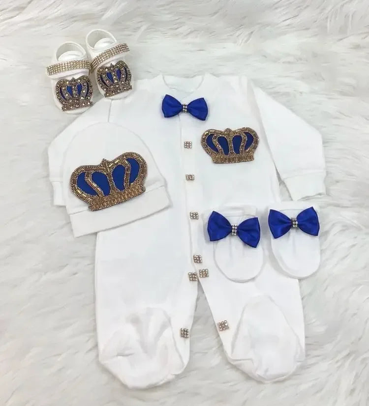  4 Pc Baby Homecoming Outfit - Elegant Romper Set for Newborns - 18 Colors - The Palm Beach Baby
