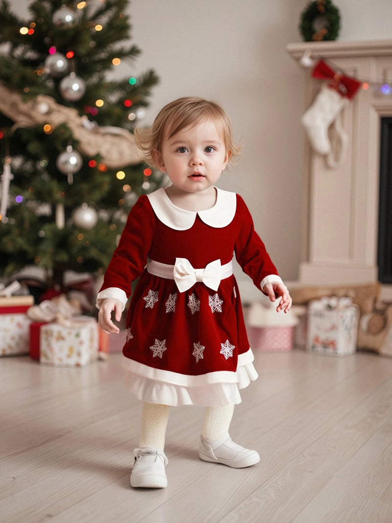 Sweet Snowflakes and Frills - Holiday Red