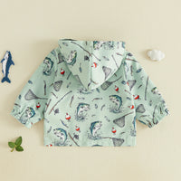 Gone Fishing Lightweight Boys Hooded Jacket