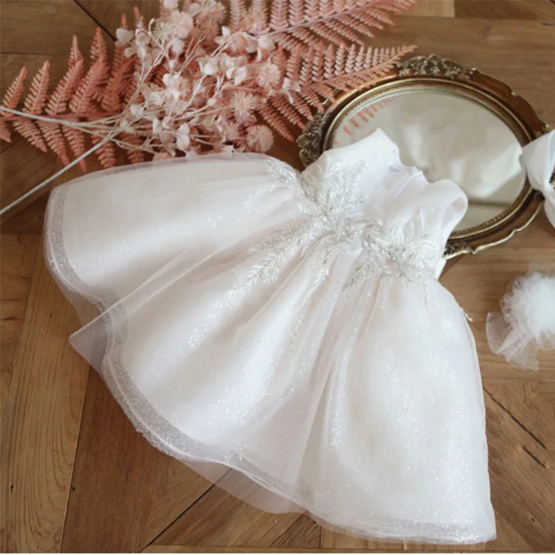 "Deidra-Marie" Elegant White Tulle Occasion Dress
