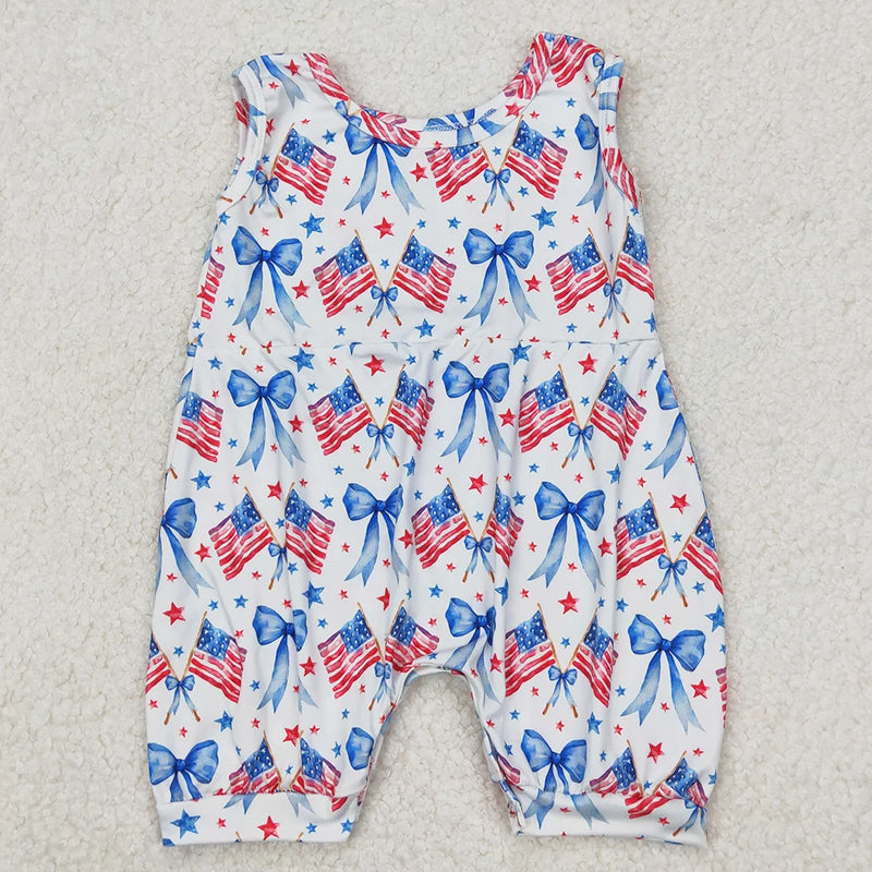 Patriotic Pretty-In-Print Rompers