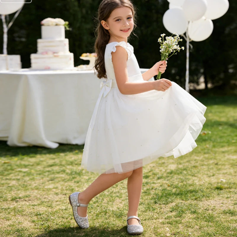 Savannah White Tulle Party Dress For Little Girls - The Palm Beach Baby Estimated 10- 21 Day Shipping