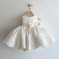 Cassidy Embroidered Special Occasion Girls Dress - Creamy Yellow or Palm Way Pink
