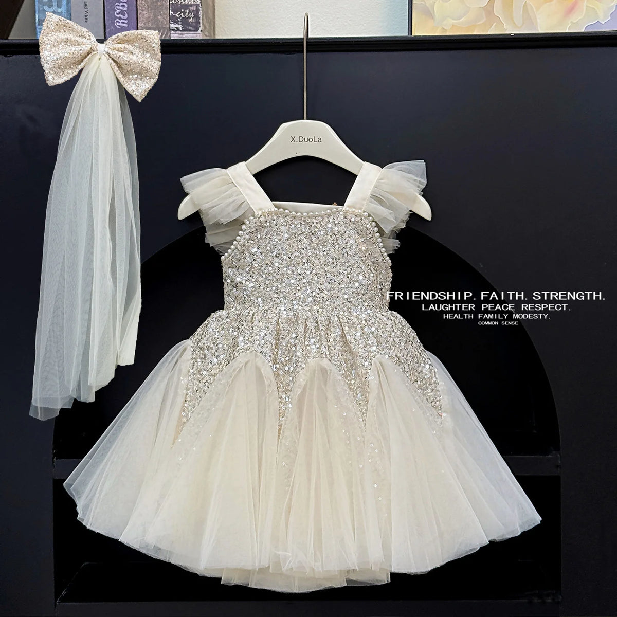 Natasha Shimmering Sequined Party Dress for Girls