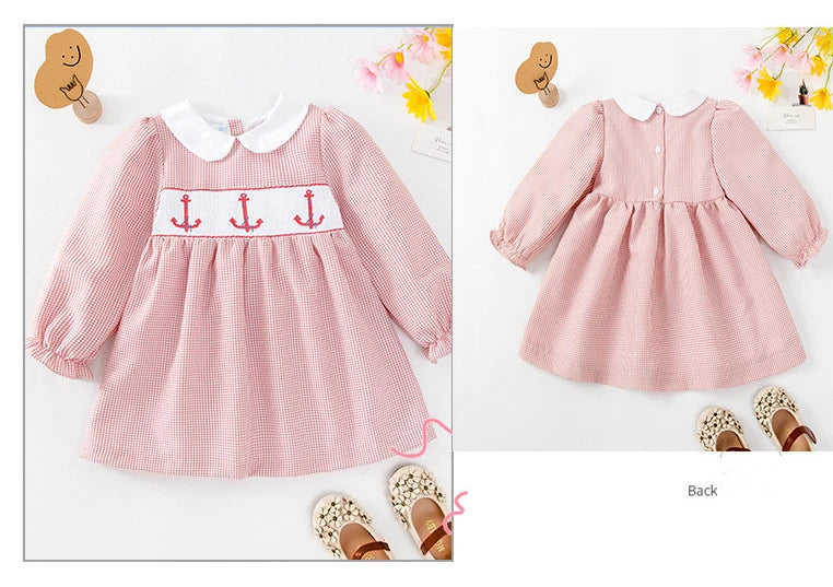 "Little Anchors" Smocked Dress - 3 Colors