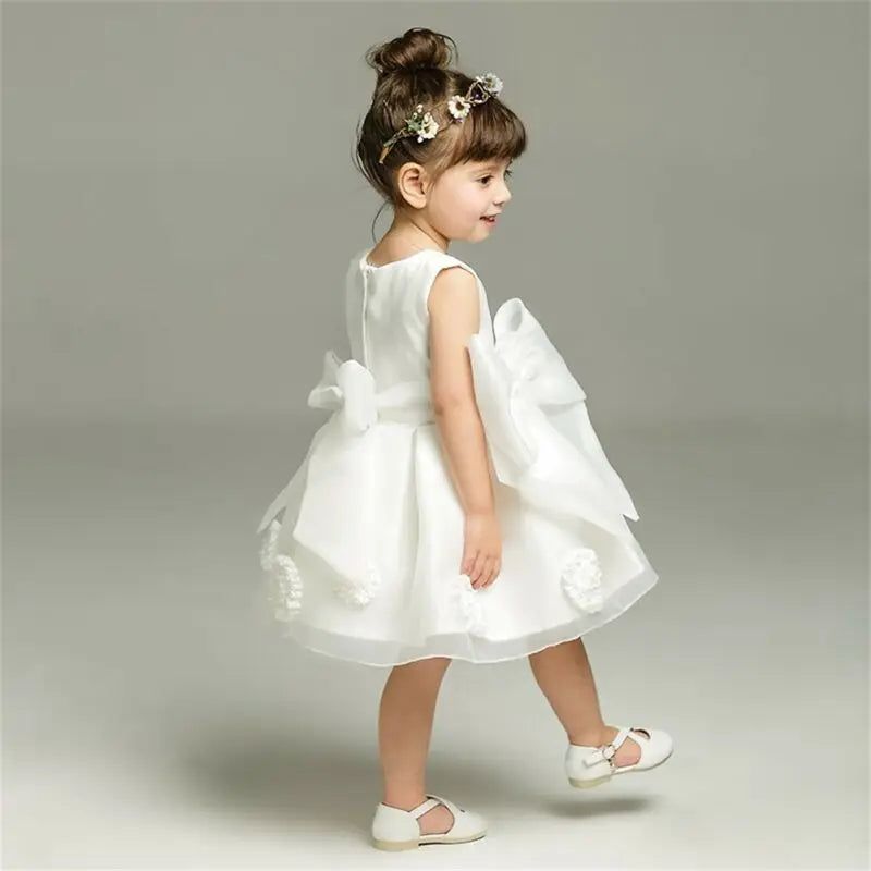 Adorable 'Beatrice' Lace and Tulle Dress for Toddlers, featuring a knee-length A-line design and lace collar, perfect for special events.