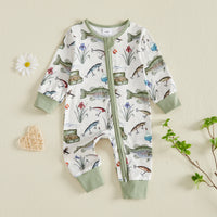One Fish, Two Fish Zippered Cotton Romper