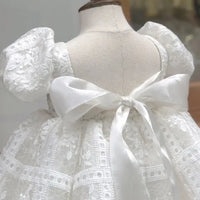 Captivating "Celeste" White Lace Party Dress for Girls - The Palm Beach Baby
