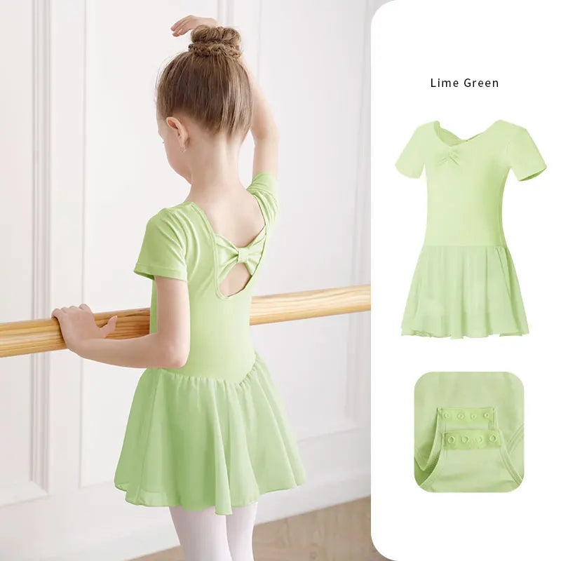 "Bella" Bow Ballet Dance Dress - 7 Colors