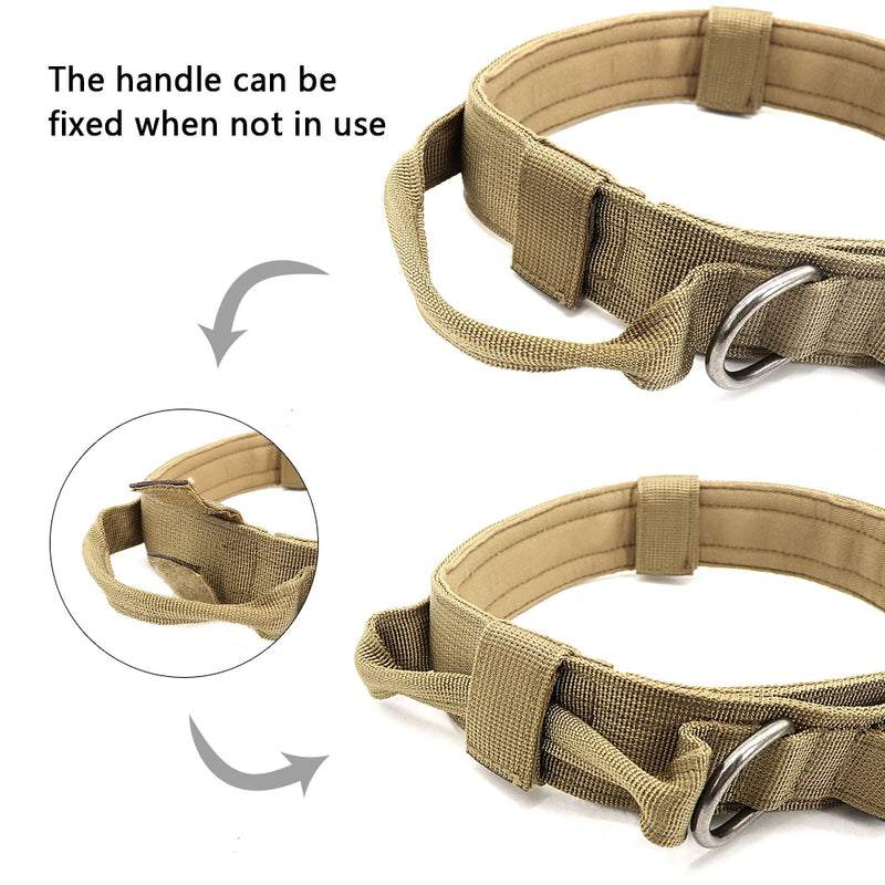 Nylon Tactical Dog Collar And Leash Set Or Harness - 2 Colors