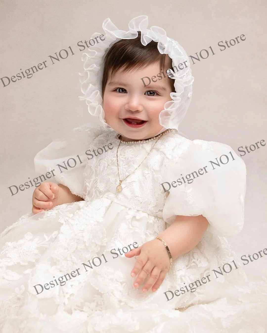 Olivia Patrice Luxury Long Baptism Gown for Baby