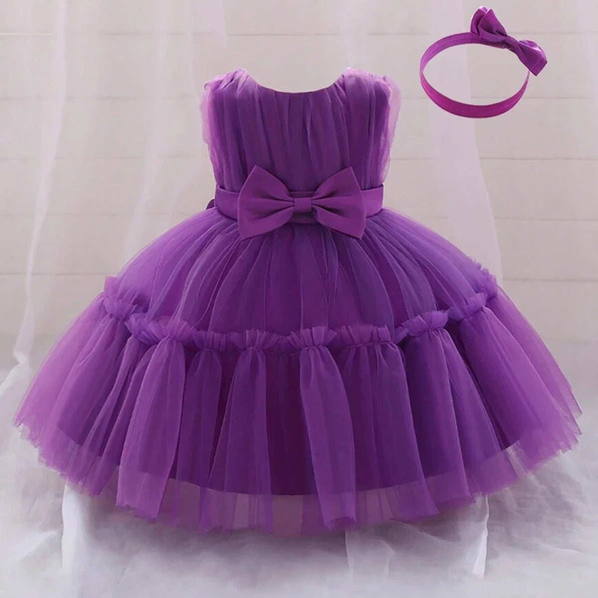 Rowena Lace Special Occasion Dress with Matching Headbow