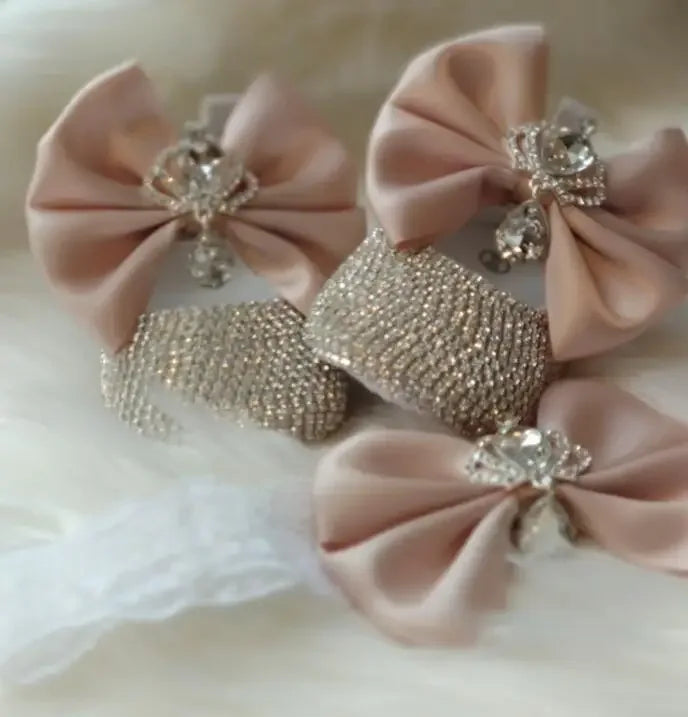 Elegant Rhinestone Crown Shoes & Headpiece Set for Babies - The Palm Beach Baby