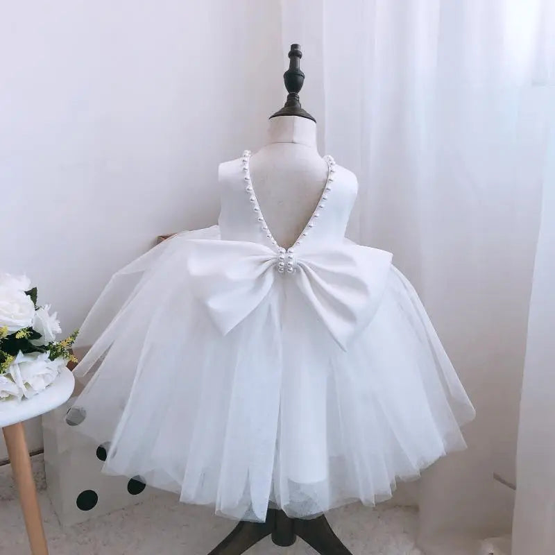 "Eloise-Marie" Elegant V-Back Dress With Big Bow