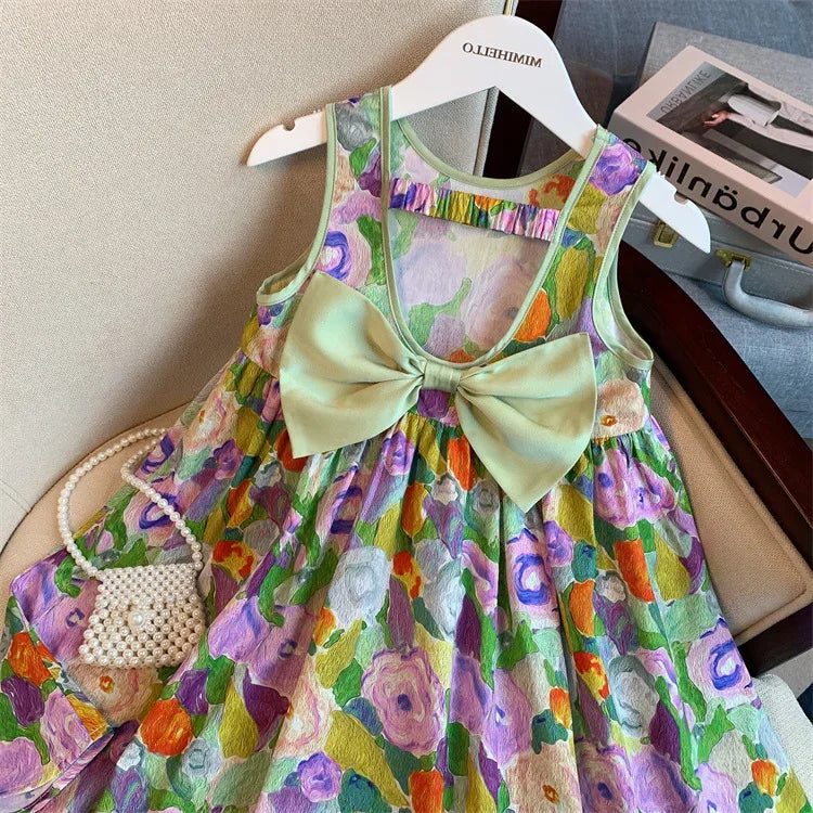 Vibrantly Lovely "Caroline" Floral Party Dress for Girls - The Palm Beach Baby