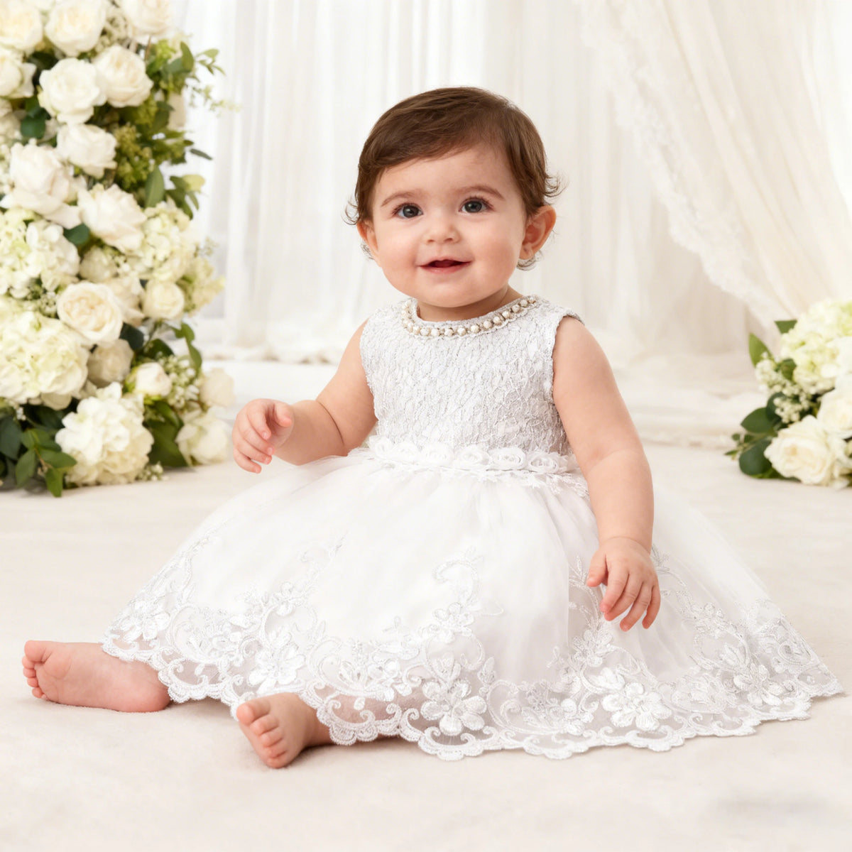 Anaya Lace Special Occasion Sleeveless Dress - The Palm Beach Baby Estimated 12 - 22 Day Shipping