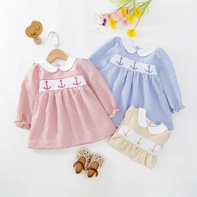 "Little Anchors" Smocked Dress - 3 Colors