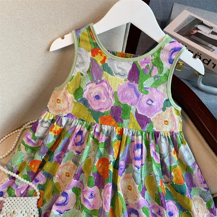 Vibrantly Lovely "Caroline" Floral Party Dress for Girls - The Palm Beach Baby