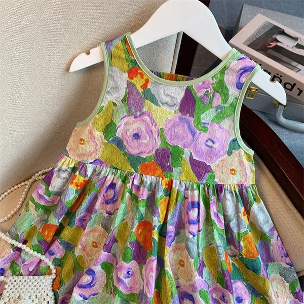 Vibrantly Lovely "Caroline" Floral Party Dress for Girls - The Palm Beach Baby