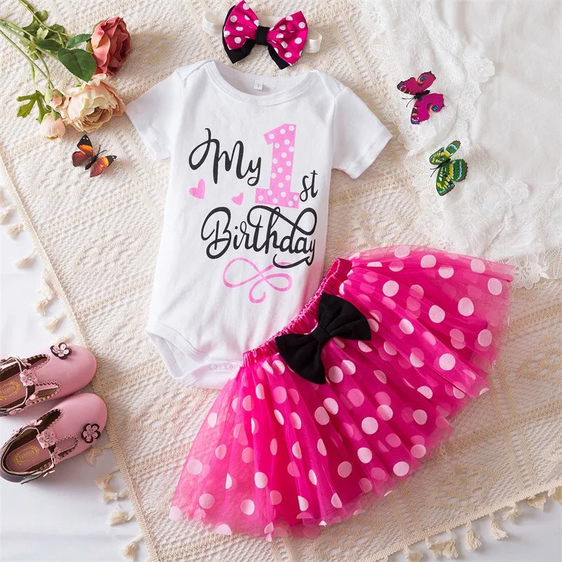 "First Birthday Cutie" 3 PC Tutu Sets - 5 Styles