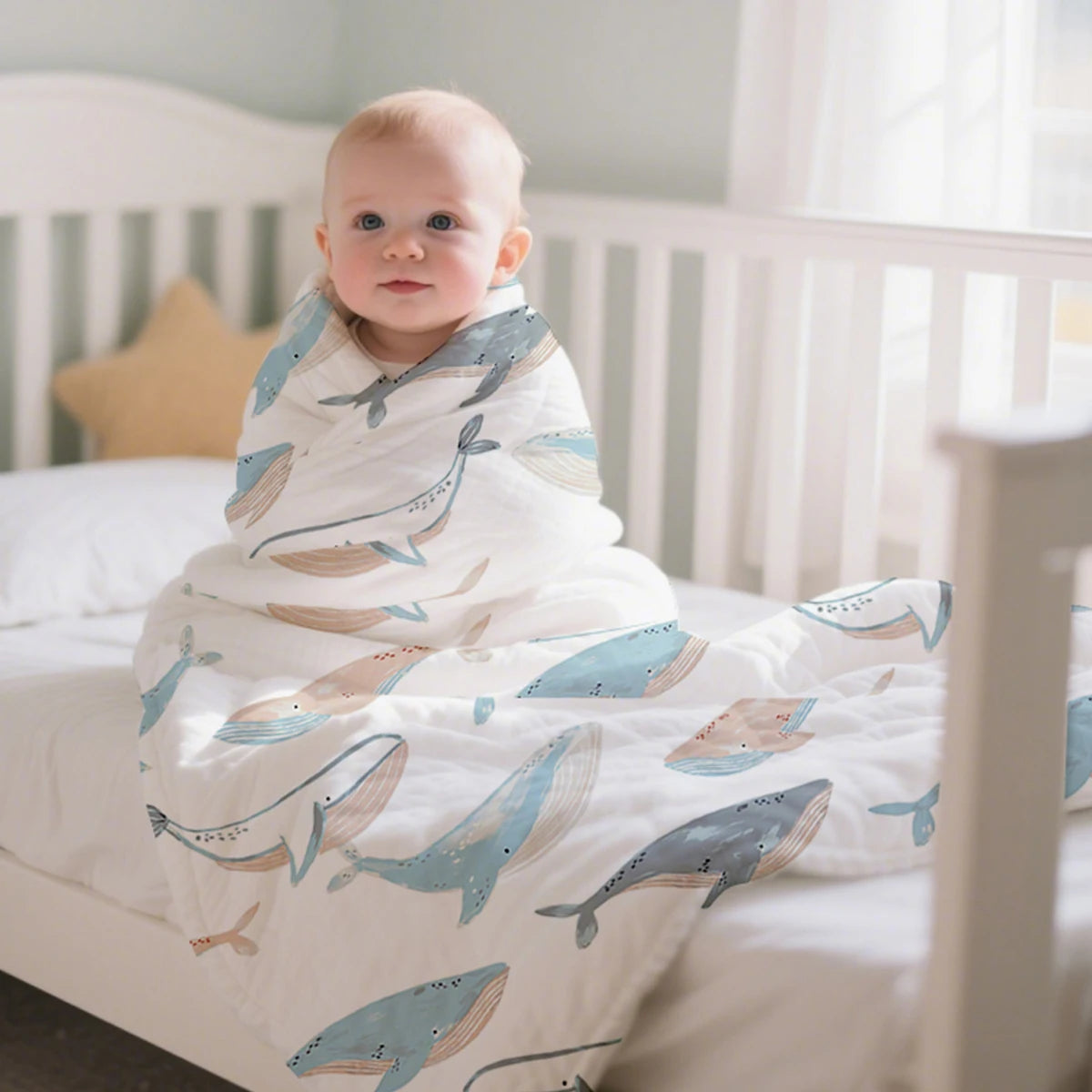 150x110cm Summer Cool Quilted Naptime Blanket - The Palm Beach Baby Estimated 12 - 20 Day Shipping