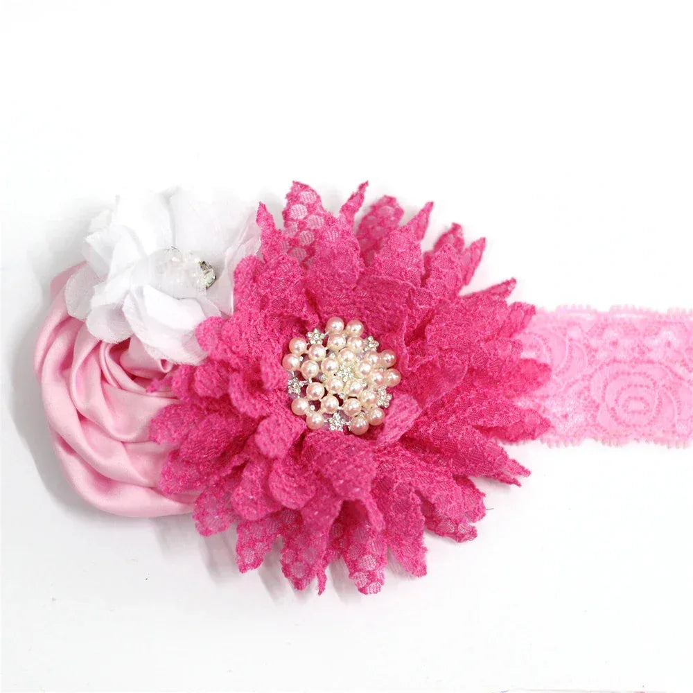 Chic Baby Chiffon Hair Accessories with Beaded Rhinestones for Babies to Toddlers - 24 Colors - The Palm Beach Baby