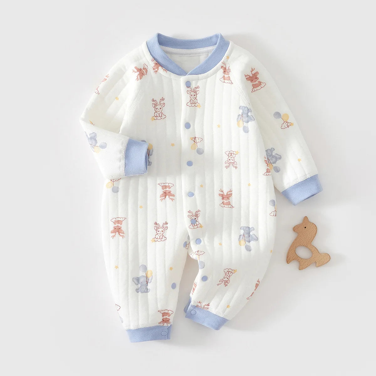 My Little Bear Quilted Cozy Warm  Baby Romper