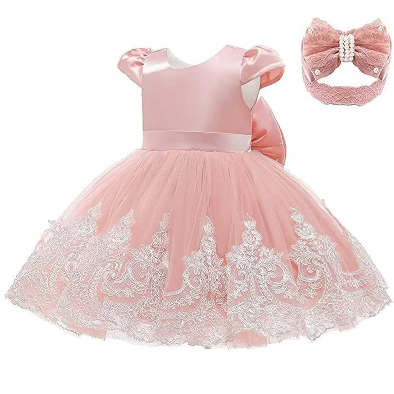 Giselle-Marie Elegant Lace V Back Special Occasion Dress for Little Girls - The Palm Beach Baby Estimated 12 - 18 Day Shipping