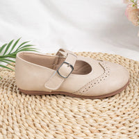 Girls T-Strap Brogue Mary Jane Flats