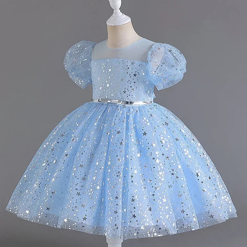 Tanya Chic Sparkly Party Dress with Puff Sleeves - 5 Elegant Colors - The Palm Beach Baby Estimated 12 - 20 Day Shipping