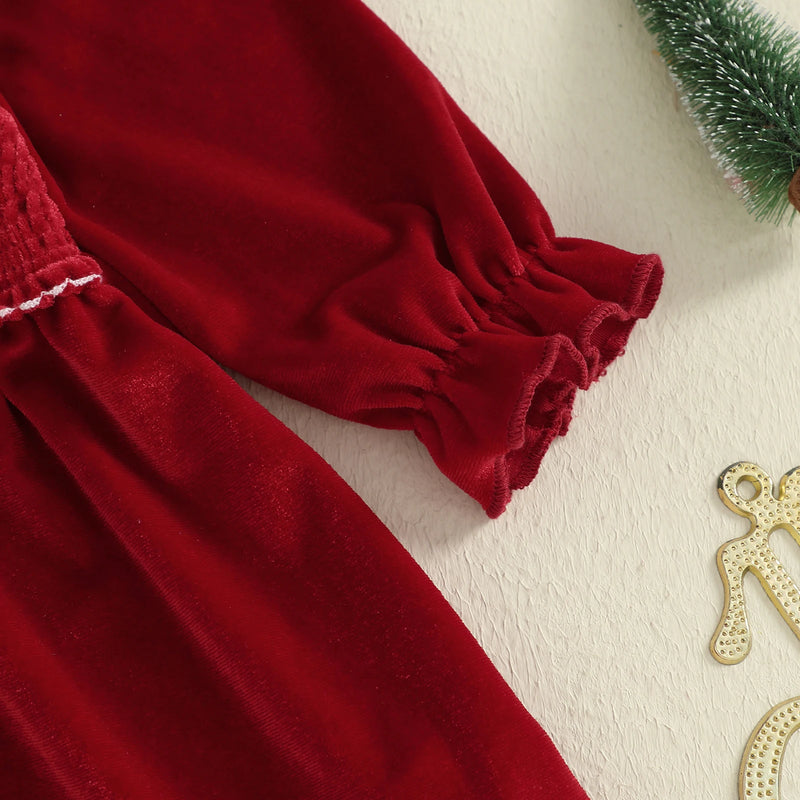 "Oh Christmas Tree!" Smocked Velvet Holiday Dress