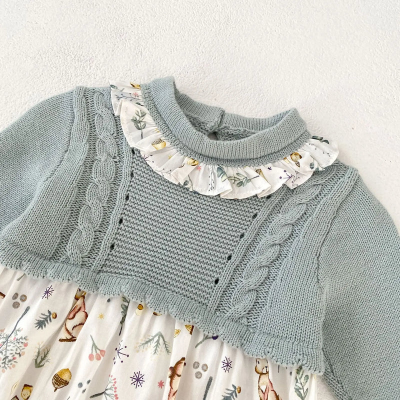 Amelia Bunny Print Dress - A charming bunny print dress with a playful design, fits perfectly for any occasion.
