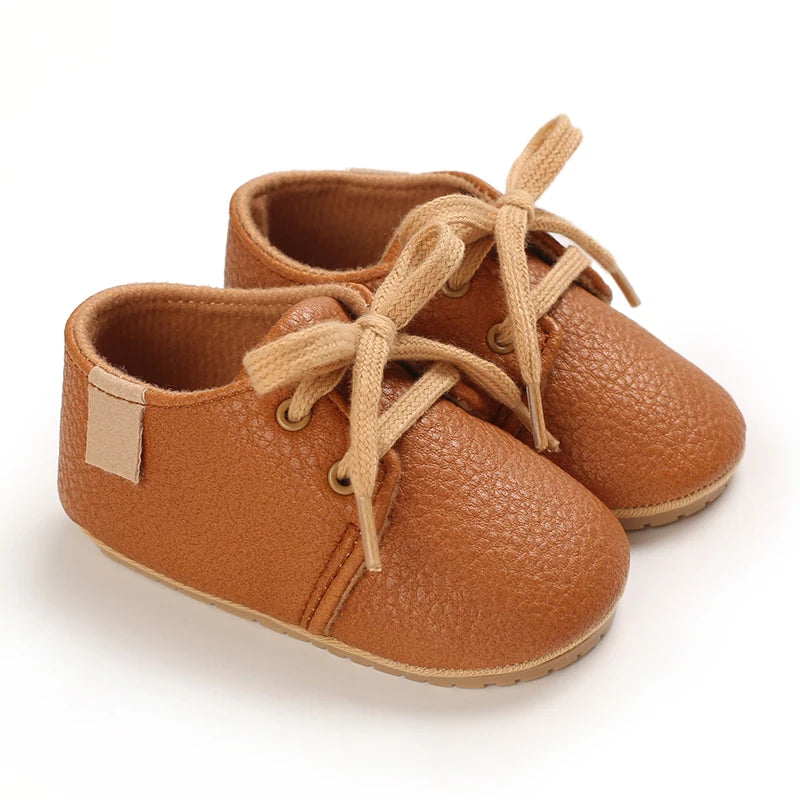 Retro-Baby Faux Leather Rubber Soled Lace-ups  - 8 Colors