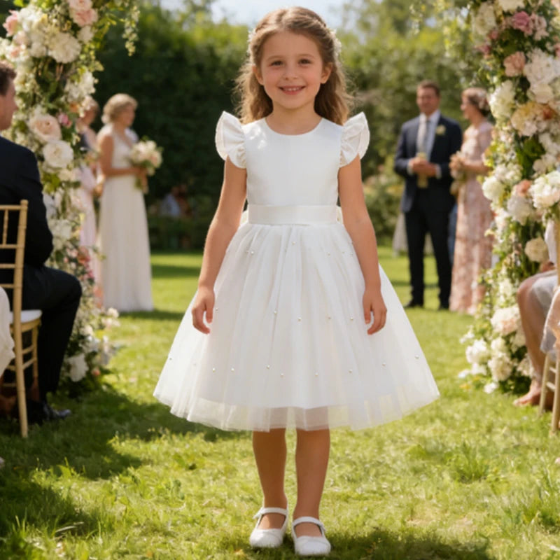Savannah White Tulle Party Dress For Little Girls - The Palm Beach Baby Estimated 10- 21 Day Shipping