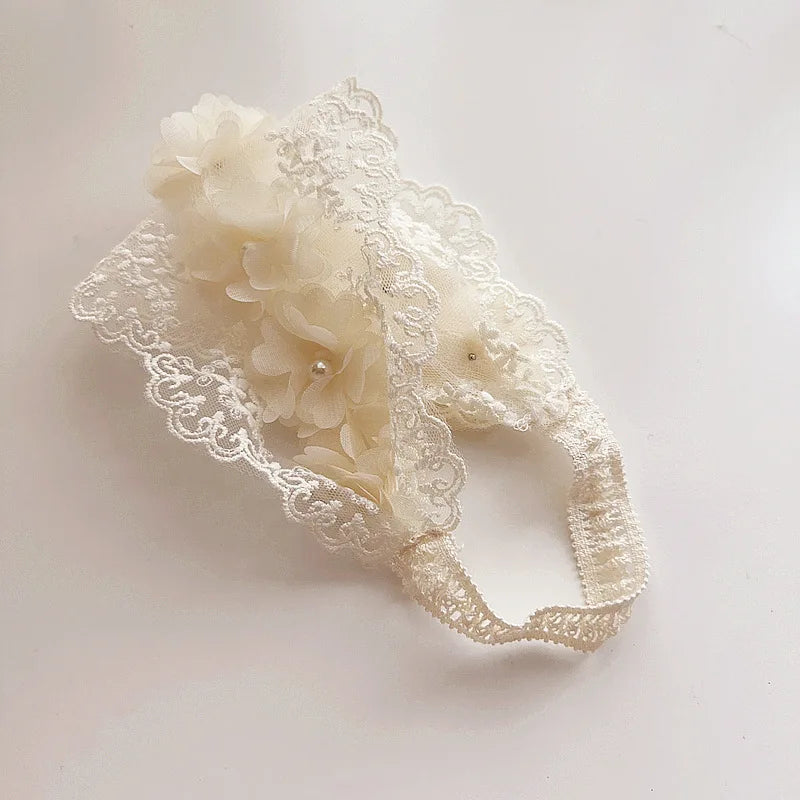 Lace Flowers Whimsical Elastic Headband: 9 Design Options