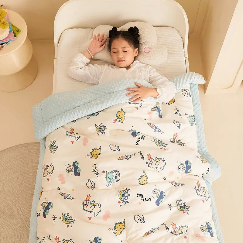 Adorable Cartoon Crazy Children's Cotton Blend Cozy Warm Minky Blanket - The Palm Beach Baby Estimated 13 - 20 Day Shipping