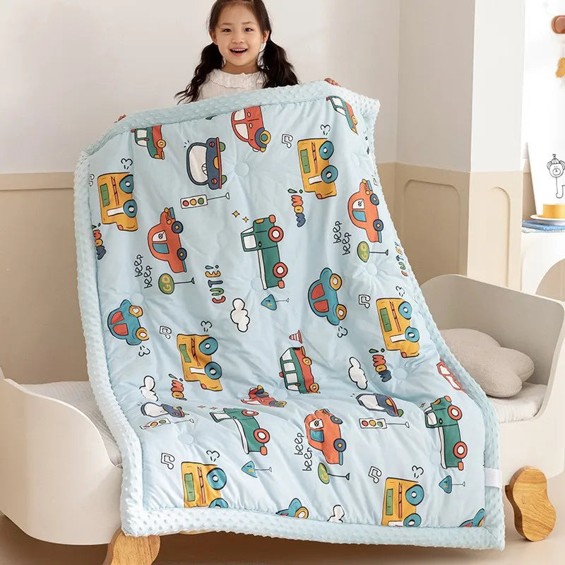 Adorable Cartoon Crazy Children's Cotton Blend Cozy Warm Minky Blanket - The Palm Beach Baby Estimated 13 - 20 Day Shipping