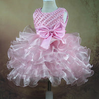 Magdeline Elegant Beaded Special Occasion Dress with Bow - 4 Color Options