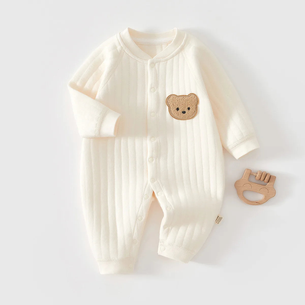 My Little Bear Quilted Cozy Warm  Baby Romper