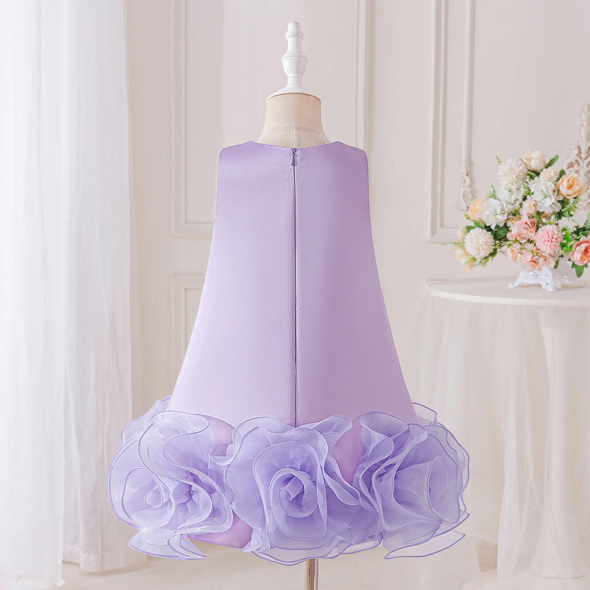 Marlana Elegant Tulle Rosettes Dress for Girls - 5 Color Options