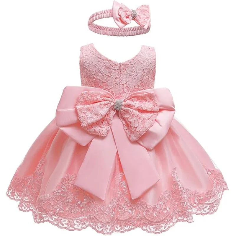 Lauren Lace Special Occasion Dress With Headband - The Palm Beach Baby Estimated 14 - 25 Day Shipping