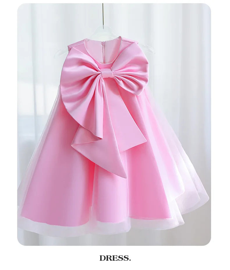 "Sari" Elegant Party Dress With Big Bow -12 Colors